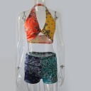 Dame crop top og shorts B1158 2