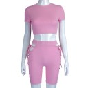 Dame crop top og shorts B1191 3