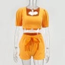 Dame crop top og shorts B951 3