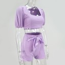 Dame crop top og shorts B951 4