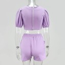 Dame crop top og shorts B951 5