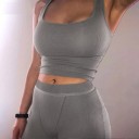 Dame crop top og shorts B957 1
