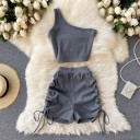 Dame crop top og shorts B964 5