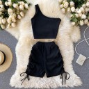 Dame crop top og shorts B964 3