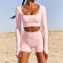 Dame crop top og shorts B987 3