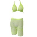 Dame crop top og shorts P889 9
