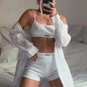 Dame crop top og shorts 1