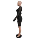 Dame crop top, shorts og transparent kjole 2
