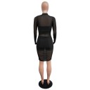 Dame crop top, shorts og transparent kjole 3