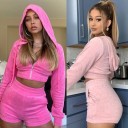 Dame cropped sweatshirt og shorts 4