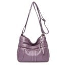 Dame crossbody taske i PU læder To frontlommer med lynlås Justerbar rem Størrelse 26 x 20 x 11 cm Til hverdag 5