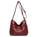 Dame crossbody taske i PU læder To frontlommer med lynlås Justerbar rem Størrelse 26 x 20 x 11 cm Til hverdag 7