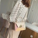 Dame crossbody taske med farverige geometriske dele og metalhåndtag Kæde og stribet rem PU læder og polyester 20 x 13 x 8 cm 5