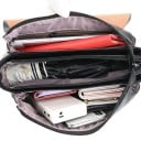 Dame crossbody taske med klap og dekorativt bånd med metalring Lynlåslomme på bagsiden Ægte læder Mål 24 x 16 x 10 cm 7