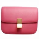 Dame crossbody taske med klap og rektangulær metalspænde Firkantet minimalistisk form Smal rem Ægte læder og PU læder 10