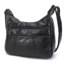 Dame crossbody taske med lynlås og to lynlåslommer foran. Skulderrem i PU læder og polyester. Mål 27 x 17 cm 1