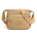 Dame crossbody taske med lynlåslommer Bred justerbar rem Nylon og polyester 24 x 20 x 14 cm Til hver dag 2