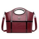 Dame crossbody taske med ovalt håndtag i metalramme Glinsende striber Baglomme med lynlås Aftagelig rem PU læder 26 x 10 x 21 cm 5