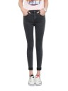 Dame denim 3/4 bukser med manchetter J1081 1