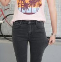 Dame denim 3/4 bukser med manchetter J1081 3