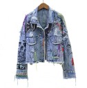 Dame denim jakke dekoreret A1893 2