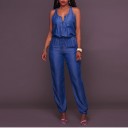 Dame denim jumpsuit med lynlås 2