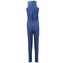 Dame denim jumpsuit med lynlås 3