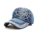 Dame denim kasket med rhinestones T8 5