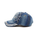 Dame denim kasket med rhinestones T8 2