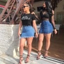 Dame denim mini nederdel G26 3