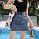 Dame denim mini nederdel G79 5