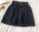 Dame denim nederdel med elastisk talje 4
