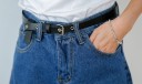 Dame denimshorts med bælte 2