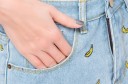 Dame denimshorts med bananer 4