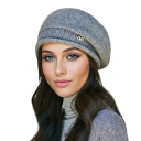 Dame elastisk strikket hue med fleece Polyester vinterhue med lomme Blød og varm akrylhue til efterår og vinter Unisex stil 2