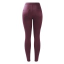 Dame elastiske jeans bordeauxrøde 1