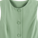 Dame elegant ensfarvet vest med O-hals Knaplukning Stilfuld polyester vest uden ærmer til hverdag og formelle anledninger 4