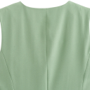 Dame elegant ensfarvet vest med O-hals Knaplukning Stilfuld polyester vest uden ærmer til hverdag og formelle anledninger 13