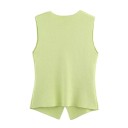 Dame elegant vest med knapper Enfarvet top med V-udskæring Stilfuldt supplement til bluser og t-shirts Forskellige farver Polyester 18