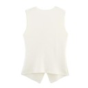 Dame elegant vest med knapper Enfarvet top med V-udskæring Stilfuldt supplement til bluser og t-shirts Forskellige farver Polyester 19