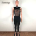 Dame figursyet jumpsuit med rhinsten G191 2