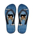 Dame flip-flops med kattemotiv 3