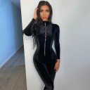Dame fløjlsjumpsuit med lynlås 5