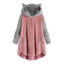Dame fluffy sweatshirt med katteører 2