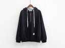 Dame forårs anorak i japansk stil med hætte Lynlås på brystet Kængurulomme Elastiske manchetter og kant Bomuld, polyester og akryl 43