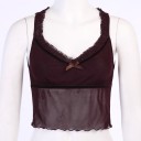 Dame gennemsigtig tanktop, brun 1