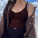 Dame gennemsigtig tanktop, brun 4