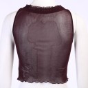 Dame gennemsigtig tanktop, brun 5