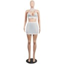 Dame glimmer crop top og nederdel 3