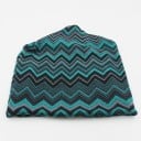 Dame hat med fald i hip hop stil med turkisgrønt zigzag mønster Kombination af grå og sorte striber Polyester materiale 3